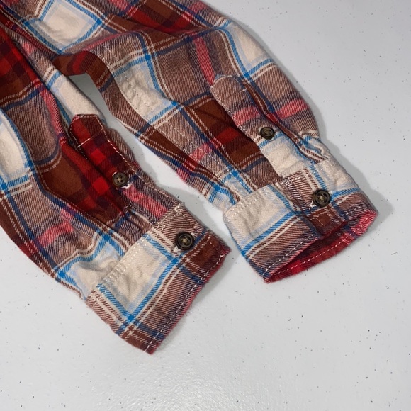 Carter’s Boy Long Sleeve Button Up Plaid Fall Winter Shirt W/Hood Size 6 - Picture 7 of 7